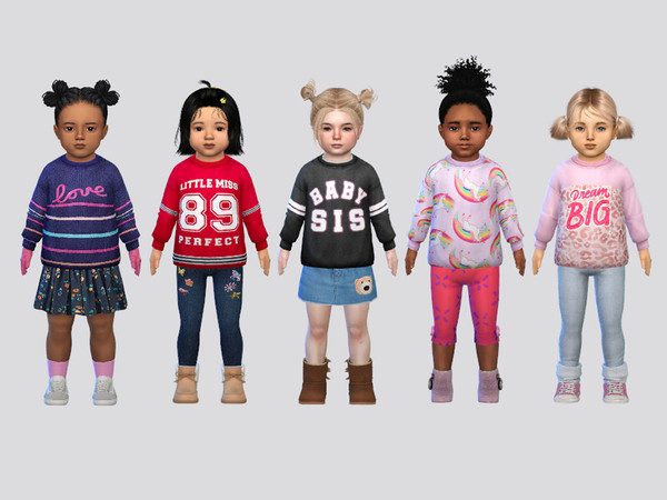 Sims 4 — Girly Fashion Sweater Toddler by McLayneSims — TSR EXCLUSIVE