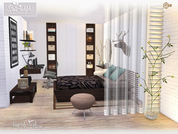 Sims 4 — Keep Life Simple Bedroom Curtain by SIMcredible! — by SIMcredibledesigns.com available exclusively at TSR 4