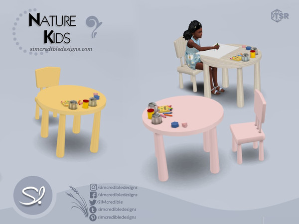 Sims 4 — Nature Kids Activity Table by SIMcredible! — by SIMcredibledesigns.com available exclusively at TSR 8 colors