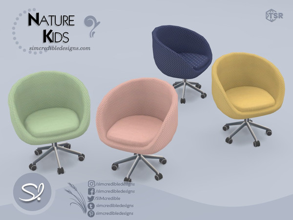 Sims 4 — Nature Kids Office Chair by SIMcredible! — by SIMcredibledesigns.com available exclusively at TSR 6 colors