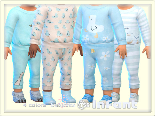 Sims 4 — Pants Geese by bukovka — Cute infant pants for boys only in 4 color options. Installed stand-alone, suitable for