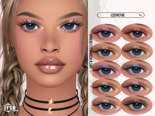 Sims 4 — Emmerly Eyeshadow N.344 by IzzieMcFire — Emmerly Eyeshadow N.344 contains 10 colors in hq texture.