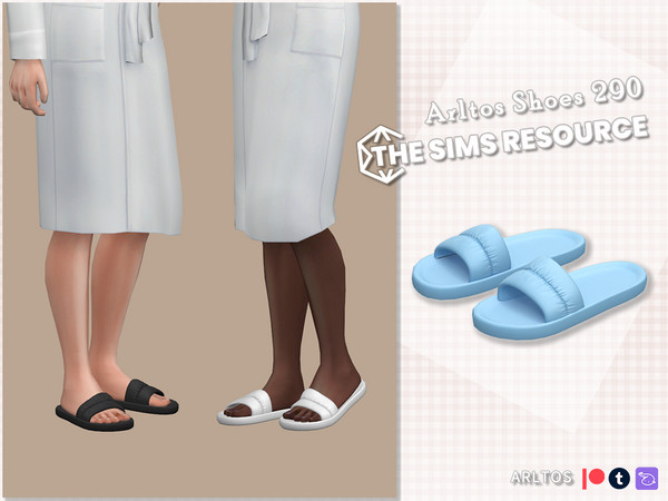 Sims 4 — Soft slippers Male by Arltos — 15 colors.