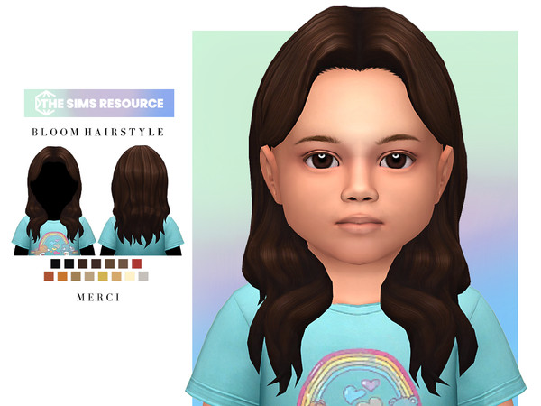 Sims 4 — Bloom Hairstyle for Toddler by -Merci- — New Maxis Match Hairstyle for Sims4. -Maxis Match colours.