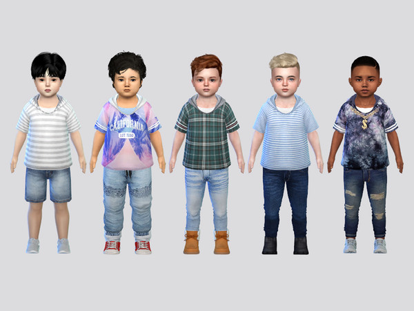 Sims 4 — Large Hoodie Tee Toddler by McLayneSims — TSR EXCLUSIVE