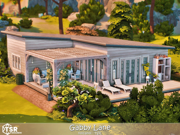 Sims 4 — Gabby Lane No CC by nolcanol — Gabby Lane is a charming one-story small house that is perfect for a vacation