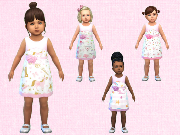Sims 4 — Princess Party Dress Toddler by chicchatter872 — Recolored Dress in a Princess Theme Requires Toddler Stuff Pack