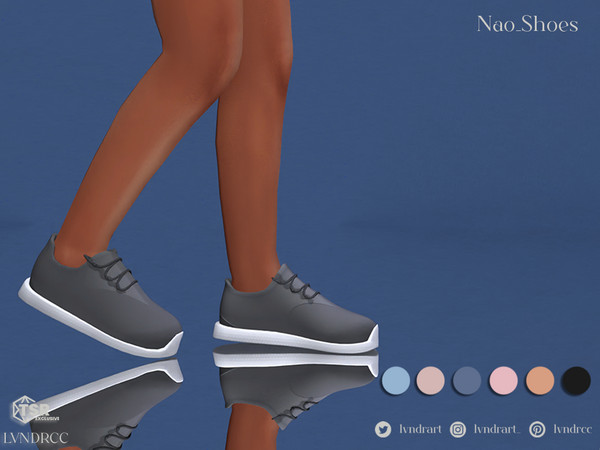 Sims 4 — Nao Shoes for Kids by LVNDRCC — Sporty and modern running shoes decorated with minimalist geometric design,