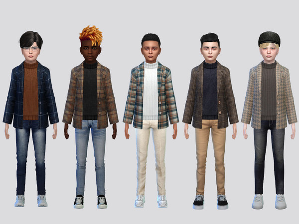 Sims 4 — Tweed Turtleneck Coat Boys by McLayneSims — TSR EXCLUSIVE