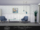 Geo Flowers Wallpaper in medium cyan S1 - Click to view and download separately!