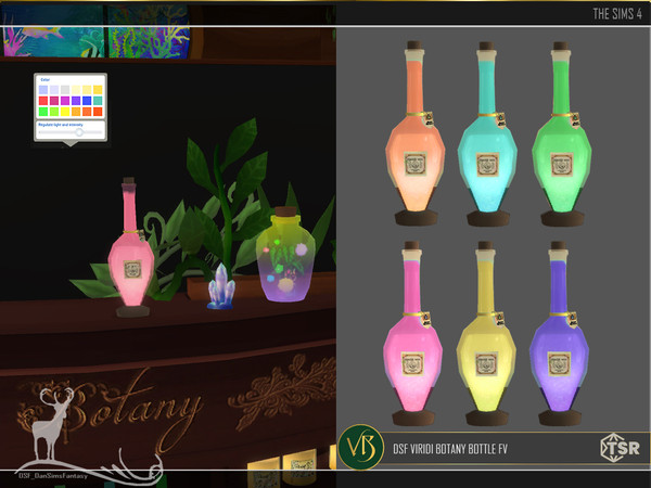 Sims 4 — DSF VIRIDI BOTANY Bottle FV by DanSimsFantasy — Objects to decorate a shelf or counter at the reception of a