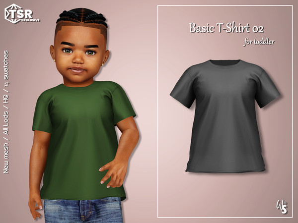 Sims 4 — Basic T-Shirt 02 for toddlers by WisteriaSims — - FOR TODDLER - NEW MESH - BOYS - Clothing Top Category