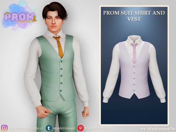 Sims 4 — Prom suit shirt and vest by MysteriousOo — Prom suit shirt and vest in 14 colors