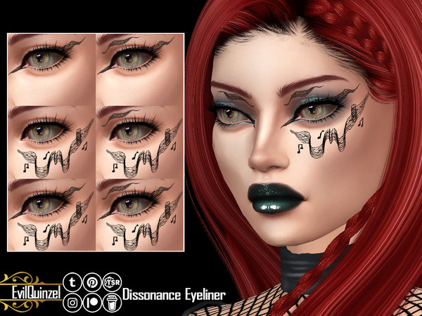 Sims 4 — Dissonance Eyeliner by EvilQuinzel — Shattered partitions as eyeliner Eyeliner category;