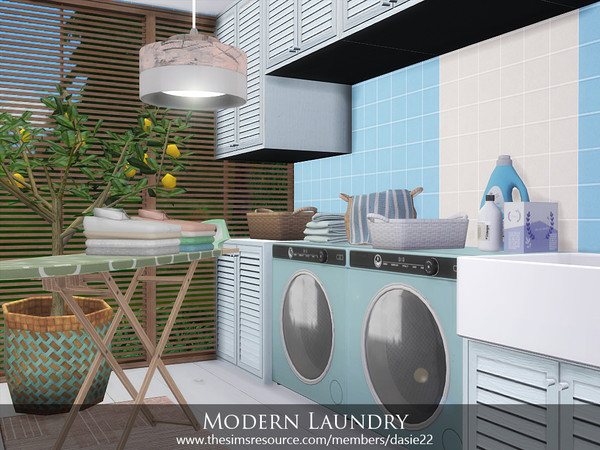 Sims 4 — Modern Laundry by dasie22 — Modern Laundry is a clean, elegant, contemporary room. Please, use code