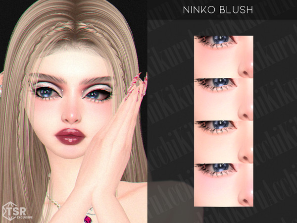 Sims 4 — Ninko Blush by Kikuruacchi — - It is suitable for Female and Male. ( Teen to Elder ) - 4 swatches - HQ