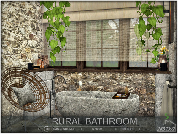Sims 4 — Rural Bathroom (CC only TSR!) by nobody13922 — Welcome to your Sims' rustic bathroom, a serene retreat that