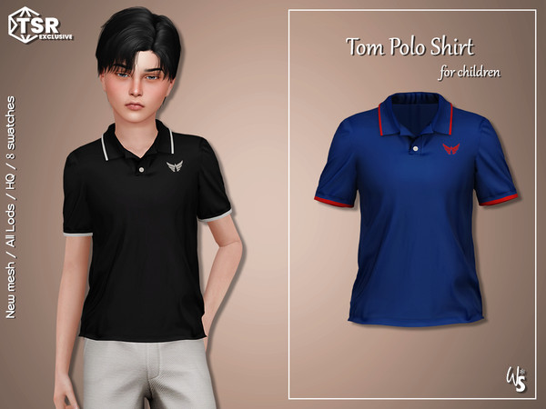 Sims 4 — Tom Polo Shirt for children by WisteriaSims — - FOR CHILDREN - NEW MESH - BOYS - Clothing Top Category