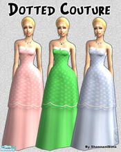 Sims 2 — Dotted Couture! by Shannanigan — First in my series of Vintage Style Ball Gowns for the FA "Posh"