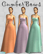 Sims 2 — CumberBows! by Shannanigan — Simple strapless gown with Cumberbund and Bow. These require my "Couture