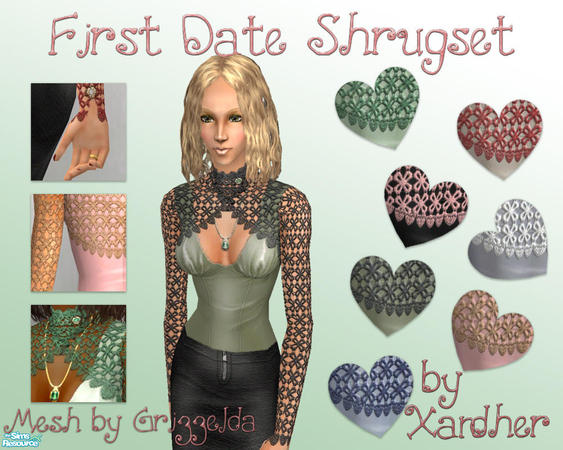 Sims 2 — First Date Shrug Collection by Xandher — A set of romantic victorian inspired shrugs that compliment just about