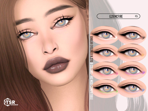 Sims 4 — Amilia Eyeliner N.270 by IzzieMcFire — Amilia Eyeliner N.270 contains 8 colors in hq texture.