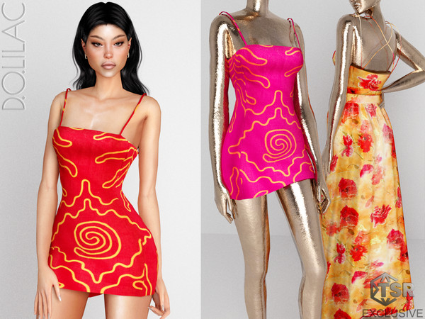 Sims 4 — Laia Linen Mini Dress DO0355 by DOLilac — Custom thumbnail