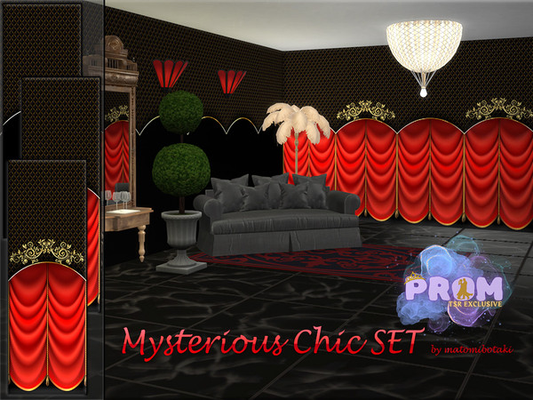 Sims 4 — Mysterious Chic SET by matomibotaki — Mysterious chic that will enchant your ballroom and make every event