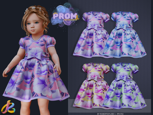 Sims 4 — Prom Dress 277 - Toddler by RobertaPLobo — Dress 277_ Prom - Toddler - TS4