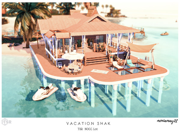 Sims 4 — Vacation Shack No CC by Moniamay72 — This beach house is very spacious, cozy and full of beautiful nooks. This