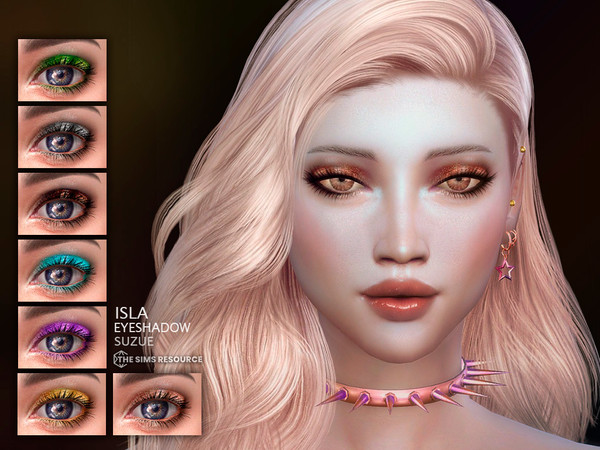 Sims 4 — Isla Eyeshadow N77 by Suzue — 12 Swatches
