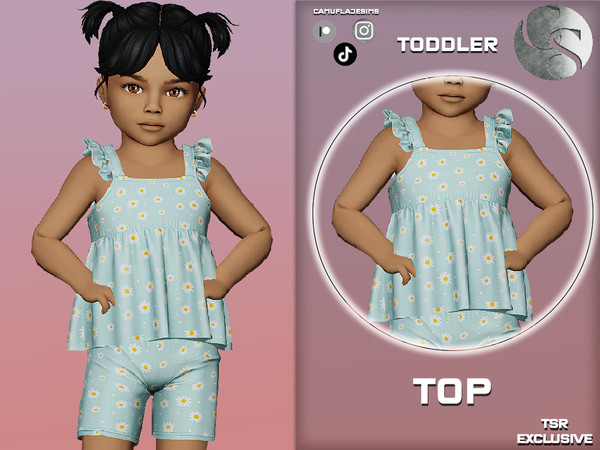 Sims 4 — Toddler SET 433 - Top by Camuflaje — Set that includes top + shorts -Part of a set