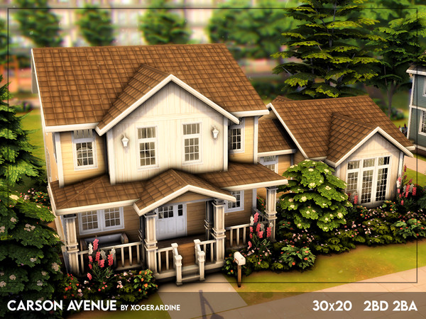 Sims 4 — Carson Avenue (TSR only CC) by xogerardine — Cute, yellow family house, enjoy! x