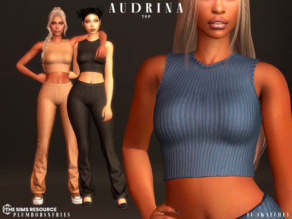 Sims 4 — AUDRINA top by ali1 — Ribbed Tank Top New Mesh