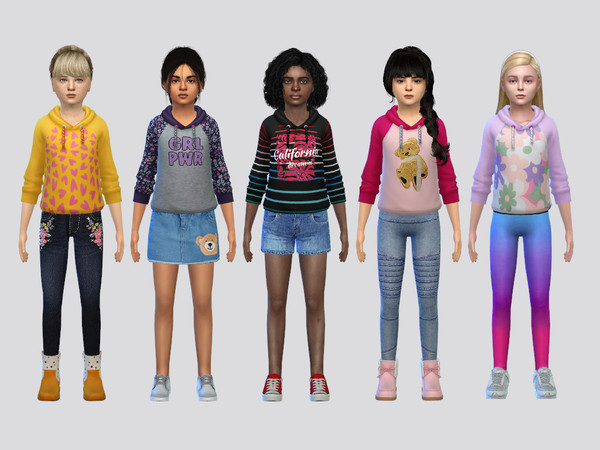 Sims 4 — Girly Hooded Sweatshirt by McLayneSims — TSR EXCLUSIVE