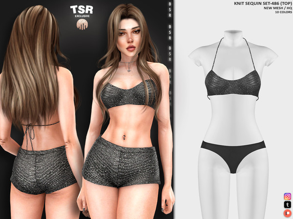 Sims 4 — KNIT SEQUIN SET-486 (TOP) BD1277 by busra-tr — 10 colors Adult, Elder, Teen, Young Adult