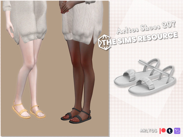Sims 4 — Pleated sandals Female by Arltos — 14 colors. HQ compatible . Female only. TYPE-Sandals.
