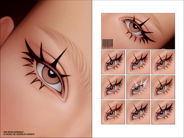 Sims 4 — Maxis Match 2D Eyelashes N107 by cosimetic — - Female