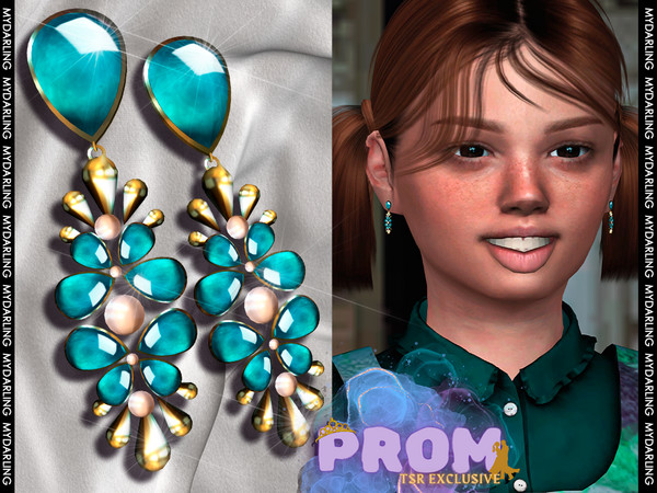 Sims 4 — pair of elegant luxury prom earrings na 0239- CHILD by Mydarling20 — new mesh