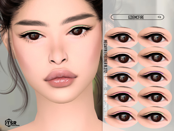 Sims 4 — Megwyn Eyeliner N.272 by IzzieMcFire — Megwyn Eyeliner N.272 contains 10 colors in hq texture.