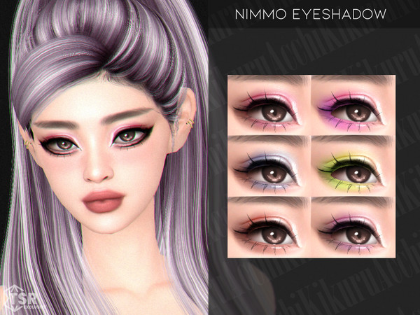 Sims 4 — Nimmo Eyeshadow by Kikuruacchi — - It is suitable for Female and Male. ( Teen to Elder ) - 6 swatches - HQ