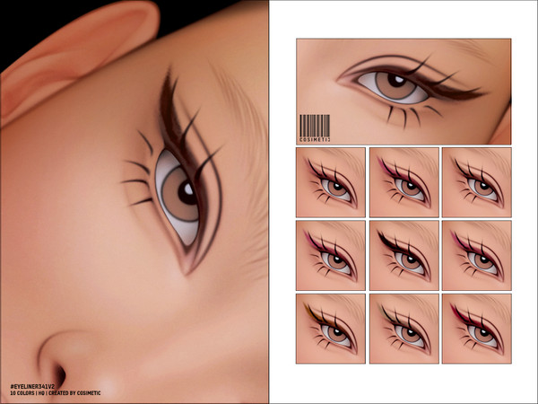 Sims 4 — Eyeliner with Eyeliner N341 V2 by cosimetic — - Female