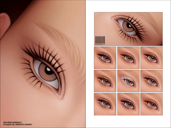 Sims 4 — Maxis Match 2D Eyelashes N111 by cosimetic — - Female
