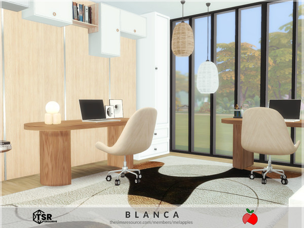 Sims 4 — Blanca office by melapples — a neutral home office and nice place for reading. enjoy! 6x5