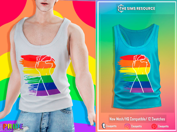 Sims 4 — Pride Tank Top by couquett — Pride Tank Top 12 colors