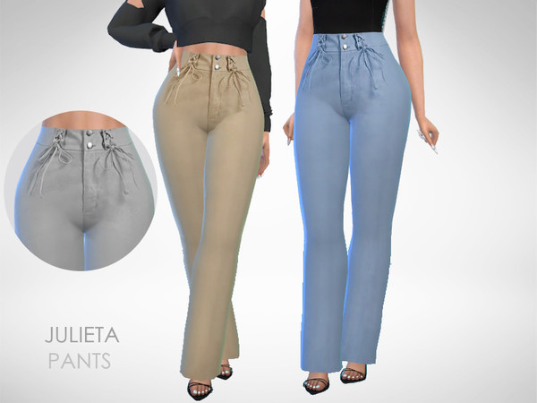 Sims 4 — Julieta Pants by Puresim — Female pants in 3 swatches