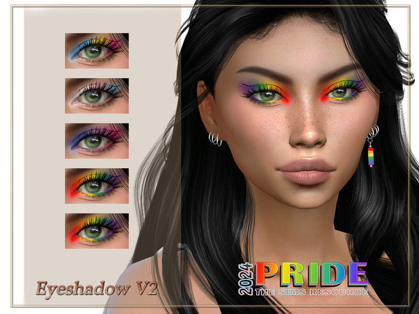 Sims 4 — Pride 2024 Eyeshadow V2 by qLayla — Previews were made using HQ Mod