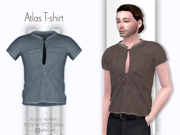 Sims 4 — Atlas T-shirt - ACN 443 by Asilkan — - 8 Colors