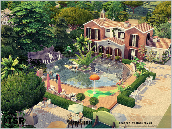 Sims 4 — Summer romps by Danuta720 — Relax by the sun-drenched swimming pool. Enjoy all the summer attractions. Value -