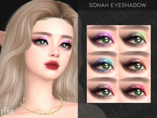 Sims 4 — Sonah Eyeshadow by Kikuruacchi — - It is suitable for Female and Male. ( Teen to Elder ) - 6 swatches - HQ